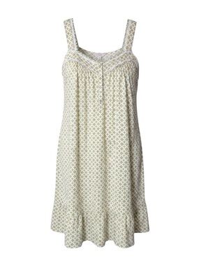 Secret Treasures Cotton Knit Pale Yellow Chemise with Blue Geometric Motif